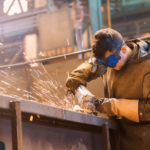 People wearing welding clothing