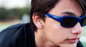 Kid Wearing Prescription Sports Sunglasses