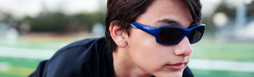 Kid Wearing Prescription Sports Sunglasses